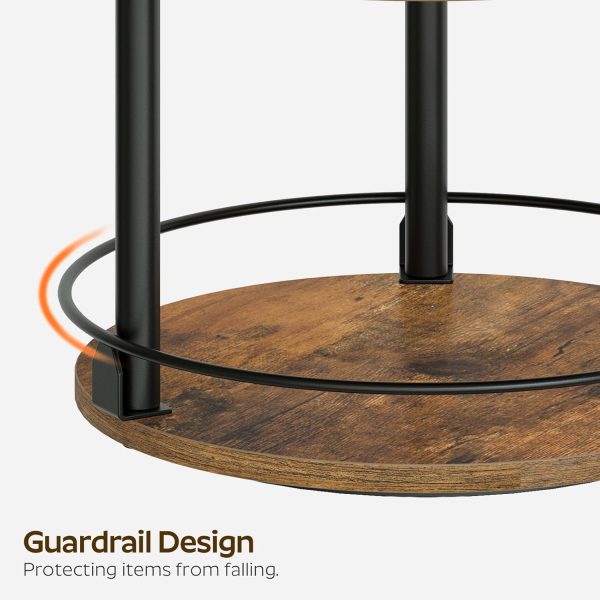 3-Tier Lazy Susan Organizer, Rotating Spice Rack, Spinning Organizer, Industrial Turntable Spice Rack Organizer for Cabinet, Kitchen Countertop, Pantry, Rustic Brown and Black SR23BR - Image 7