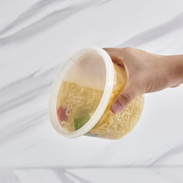 [48Set - 16oz.] Plastic Deli Food Storage Containers With Plastic Lids, Disposable togo containers for soup, Meal Prep, Slime | BPA Free | Stackable | Leakproof | Microwave | Dishwasher | Freezer Safe - Image 5