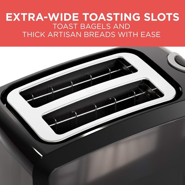 BLACK+DECKER 2-Slice Toaster, T2569B, Extra Wide Slots, 6 Shade Settings, 850 Watts, Crub Tray, Cancel Button - Image 3