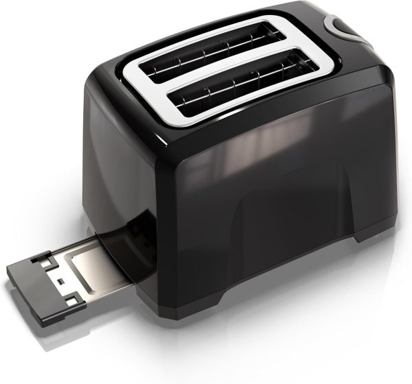 BLACK+DECKER 2-Slice Toaster, T2569B, Extra Wide Slots, 6 Shade Settings, 850 Watts, Crub Tray, Cancel Button - Image 6