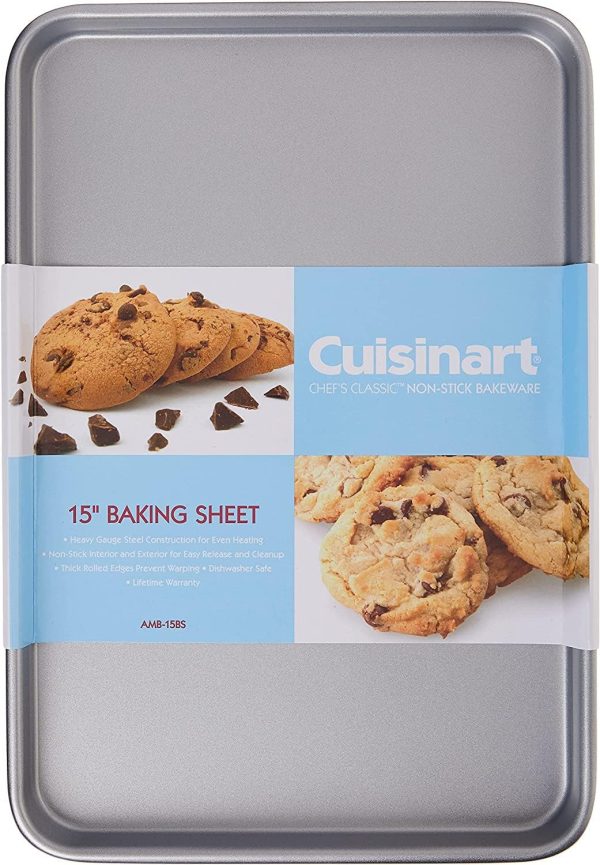 Cuisinart AMB-15BS 15-Inch Chef's Classic Nonstick Bakeware Baking Sheet, Silver - Image 6
