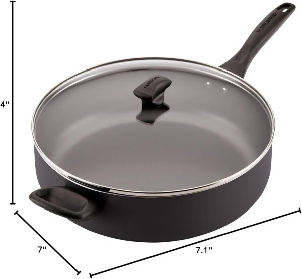 Farberware Dishwasher Safe Nonstick Jumbo Cooker/Saute Pan with Helper Handle - 6 Quart, Black - Image 14