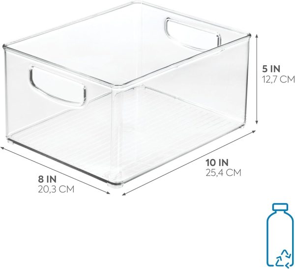 iDesign Recycled Plastic Extra-Large Bin with Easy to Grip Integrated Handles for Kitchen, Fridge, Freezer, Pantry and Cabinet Organization, The Linus Collection, 10” x 8” x 5 - Image 2