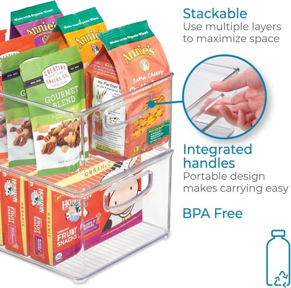 iDesign Recycled Plastic Extra-Large Bin with Easy to Grip Integrated Handles for Kitchen, Fridge, Freezer, Pantry and Cabinet Organization, The Linus Collection, 10” x 8” x 5 - Image 3