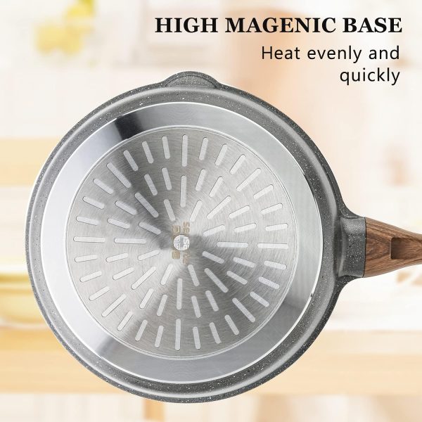 SENSARTE Nonstick Deep Frying Pan Skillet, 10/11/12-inch Saute Pan with Lid, Stay-cool Handle, Chef Pan Healthy Stone Cookware Cooking Pan, Induction Compatible, PFOA Free (10-Inch) - Image 9