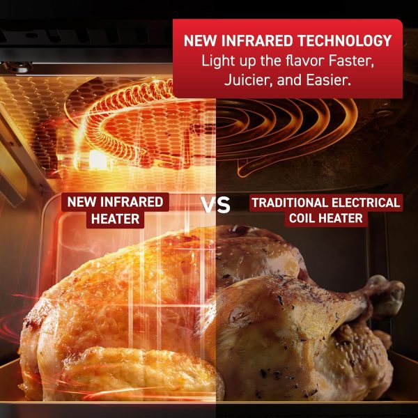 T-fal Infrared Air fryer, Premium Infra-heat Technology, 7 in 1, Extra Crispy, Fast Heat-up, 6.3 Quart, 1550W, Digital Touch screen, Black - Image 2