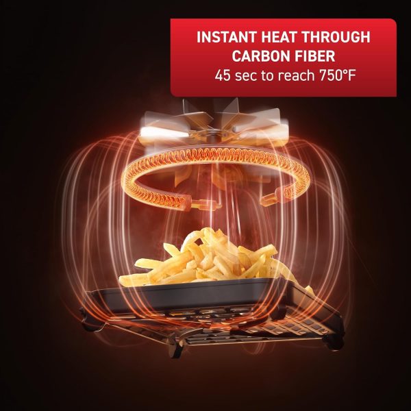 T-fal Infrared Air fryer, Premium Infra-heat Technology, 7 in 1, Extra Crispy, Fast Heat-up, 6.3 Quart, 1550W, Digital Touch screen, Black - Image 4